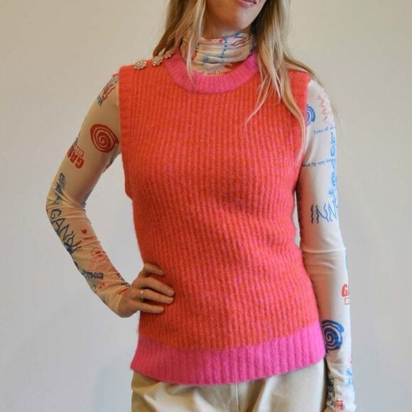 GANNI Embellished Wool-blend Vest - Picture 11 of 11